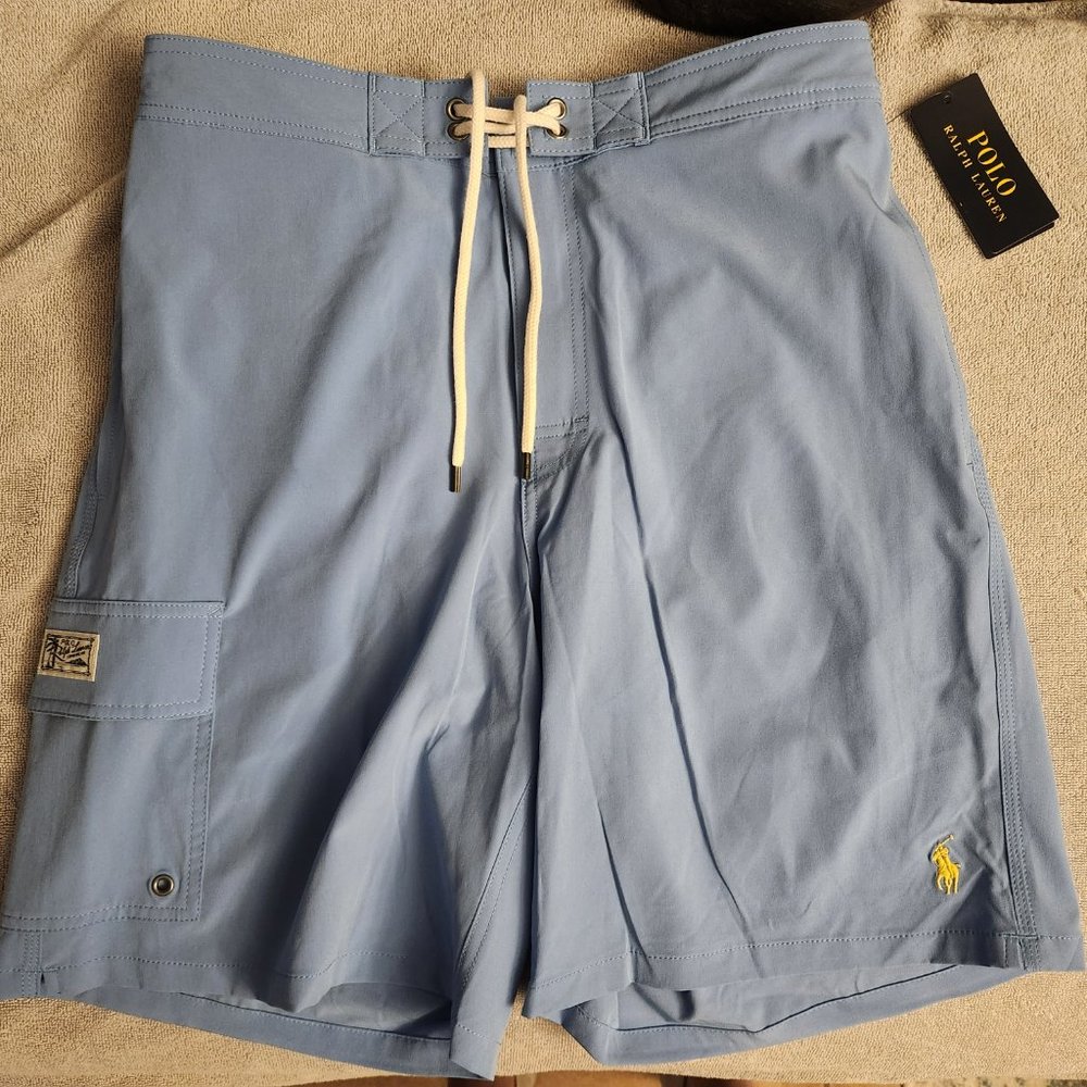 Polo Ralph Lauren Medium Blue Swim Trunks New with Tags